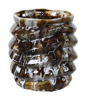 Uttermost Cuoco Handcrafted Glazed Ceramic Vase Set Earthy Marbled Artisan Accent