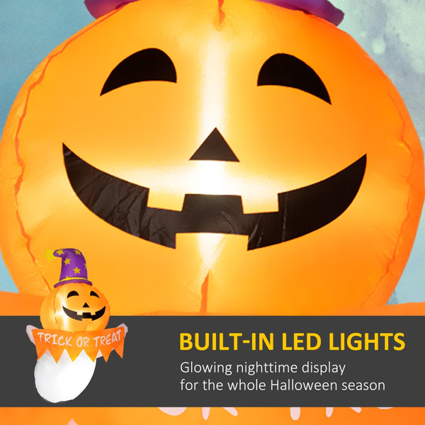 English Elm Outsunny 3.4Ft Halloween Inflatable Ghost Window Sticker With Led Lights For Spooky Yard Decor W2225P229622-GIGA