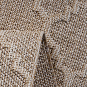 English Elm Loom Cream Trellis Indoor/Outdoor Area Rug - Durable, Stain-Resistant, Pet-Friendly Design 2X8 B335P289595