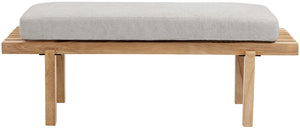 Naya Cream Chenille Fabric Bench 183Cream Meridian Furniture