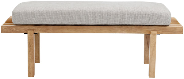 Naya Cream Chenille Fabric Bench 183Cream Meridian Furniture