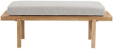 Naya Cream Chenille Fabric Bench 183Cream Meridian Furniture