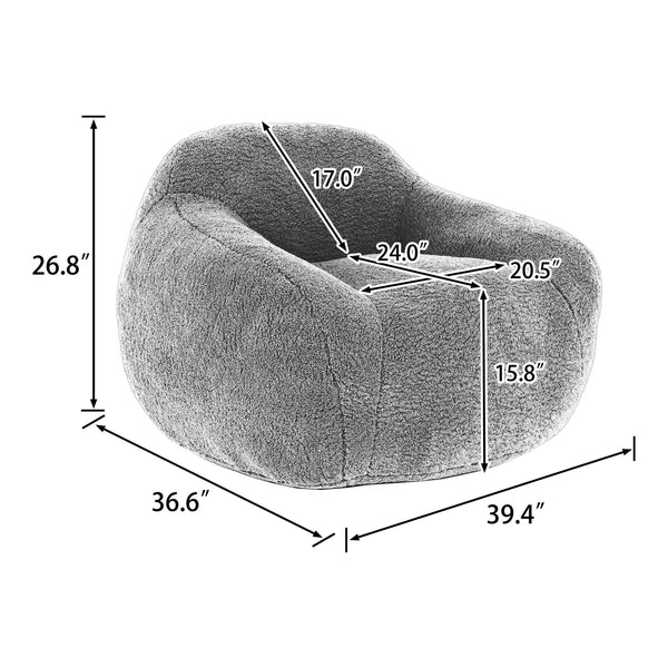 English Elm Bean Bag Chair - Oversized Memory Foam Couch With Armrests For Ultimate Comfort In Any Space W2200P247795