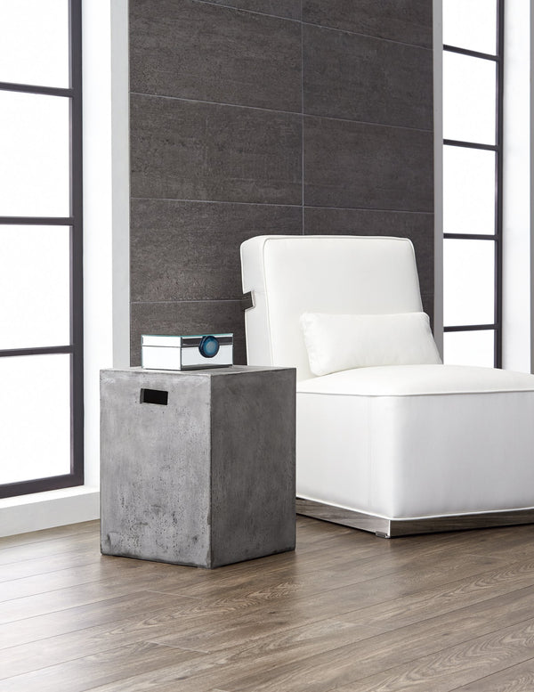 Sunpan Castor End Table - Urban Chic Concrete Design Perfect for Modern Interiors and Stylish Outdoor Spaces Grey