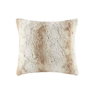 Madison Park Zuri Glam/Luxury Faux Fur Square Pillow MP30-4814 Sand