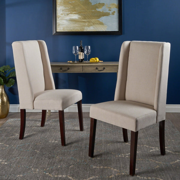 English Elm Dining Chair Set of 2 Wingback Upholstered Seats with Tapered Legs for Modern Spaces 60270.00IVY
