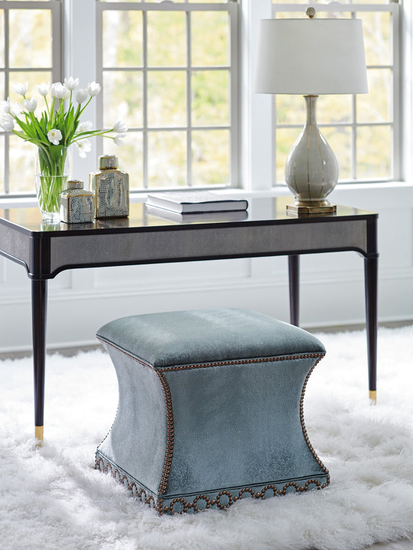 Lexington Merino Ottoman - Luxe Transitional Design With Elegant Gold Accents And Sophisticated Detailing  Wood 1844-25-40