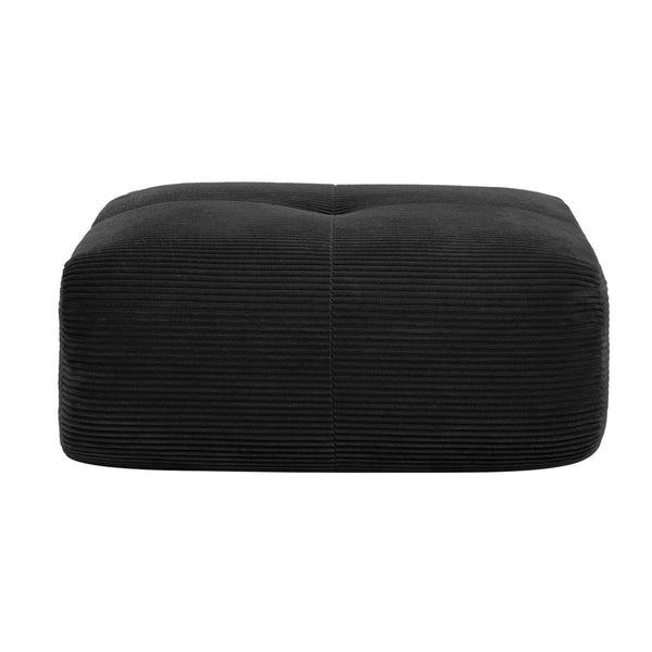 English Elm Hamlet Modular Corner Sectional Sofa with Corduroy Upholstery and Throw Pillows Included Black W714P323654