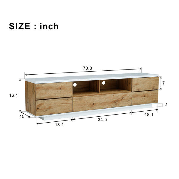 English Elm Modern Tv Stand For Up To 80" Tvs - Sleek Media Console With Multi-Functional Storage & Cable Management WF313575AAP