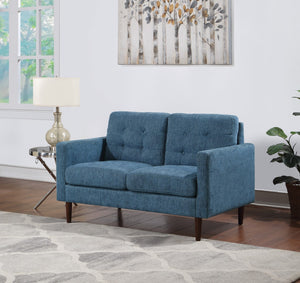 OSP Home Furnishings Grayburn Mid-Century Loveseat Navy