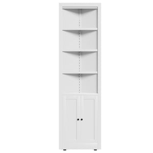 English Elm 71" Tall Corner Metal Cabinet with 5 Tiers Adjustable Shelves for Pantry or Bath W2735P428813