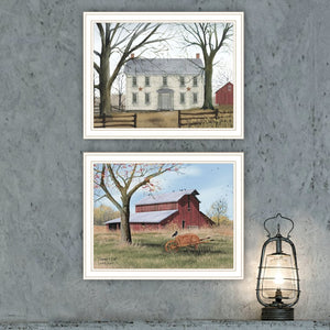 English Elm Trendy Decor 4u Billy Jacobs Pastoral Two Panel Framed Art for Farmhouse Walls B067P254091