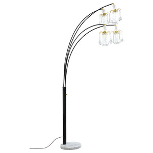 English Elm Marcos Five Arm Crystal Arc Tree Lamp with Marble Base for Modern Living Rooms B062S01750