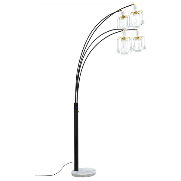 English Elm Marcos Five Arm Crystal Arc Tree Lamp with Marble Base for Modern Living Rooms B062S01750