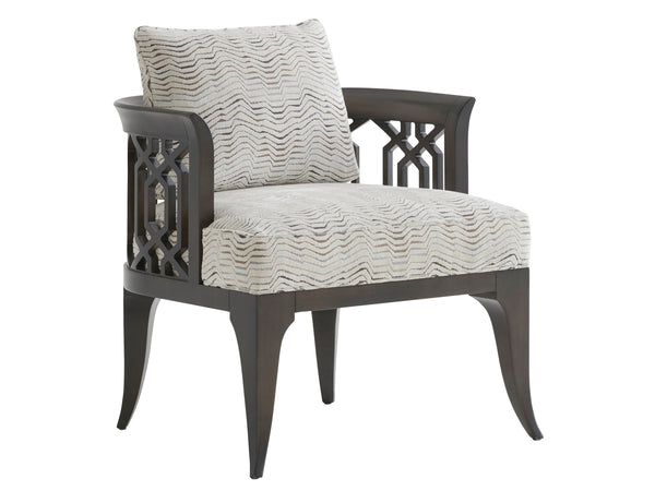 Lexington Gatewick Chair - Modern Traditional Design With Bold Patterns, Charcoal Finish & Comfortable Aesthetic  Wood 1848-11-41