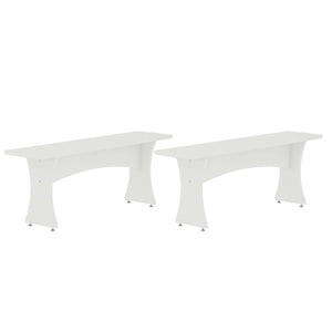 Coney Dining Bench - Set of 2 in White 184GMC1 Manhattan Comfort