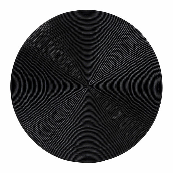 English Elm Laminated Rattan Round Coffee Table Handcrafted Drum Silhouette for Bohemian Living B2750P467865