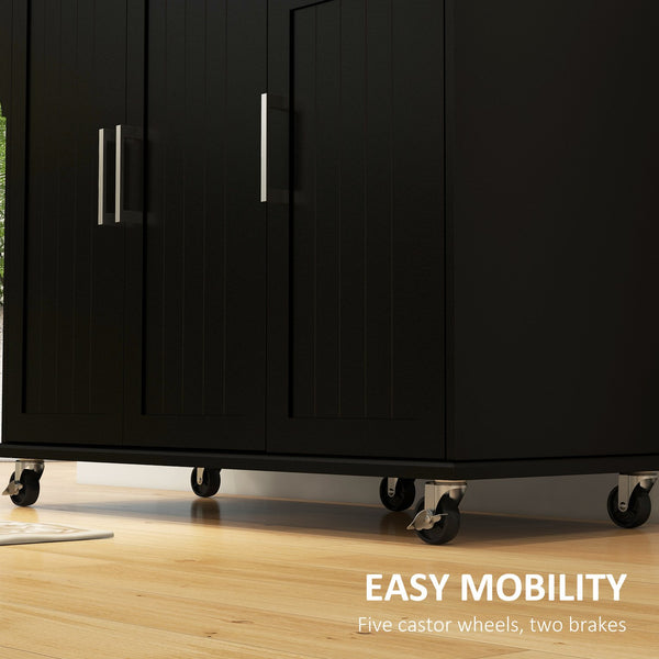 English Elm Homcom Rolling Kitchen Island With Storage, Stainless Steel Top, Spice Rack & Wheels For Easy Mobility W2225P217374