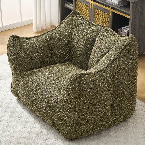 English Elm Sofa plush beanbag chair with superfiber cover and resilient foam filling for ultimate home comfort and relaxation Olive Green W1996P252266