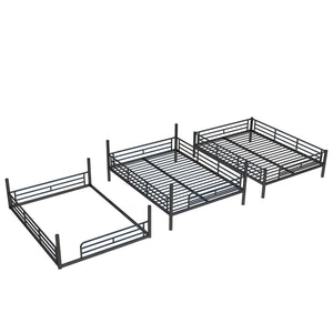 English Elm Twin Xl Solid Pine Loft Bed with Built-in Led Lighting and Storage Shelves Black W1580S00582