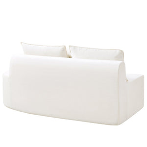 English Elm 138.6" Curved Modular Sectional Sofa Low Profile High Density Foam Living Room Lounge White N767P366006W