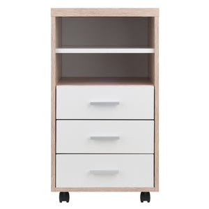 Winsome Wood Kenner 3-drawer Mobile Storage Cabinet - Stylish Reclaimed Wood & White Design With Locking Casters Reclaimed Wood ,White Composite Wood 18532-winsome-wood