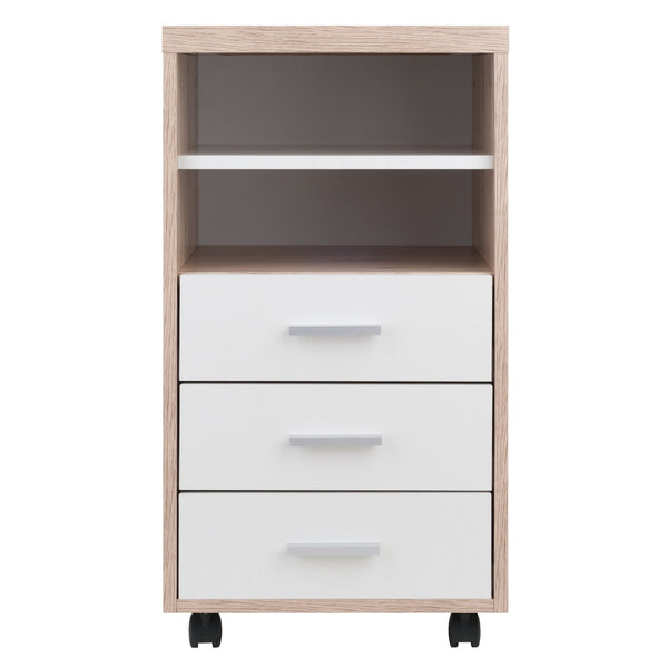 Winsome Wood Kenner 3-drawer Mobile Storage Cabinet - Stylish Reclaimed Wood & White Design With Locking Casters Reclaimed Wood ,White Composite Wood 18532-winsome-wood