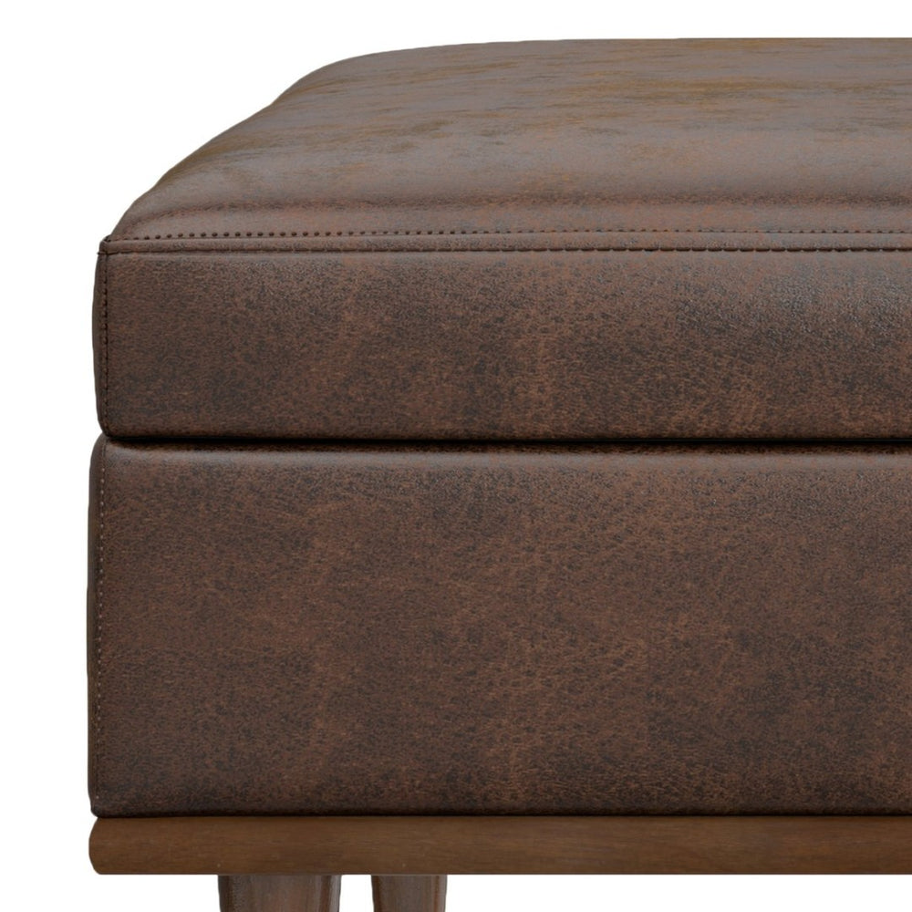 English Elm Shiloh Square Storage Ottoman - Stylish Faux Leather Seat With Hidden Storage & Safe Lift-Top Design B136P254713-GIGA