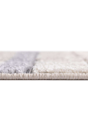 Unique Loom Arlo Matti Machine Made Striped Rug Sandy Beige, Beige/Gray 2' 7" x 12' 2"