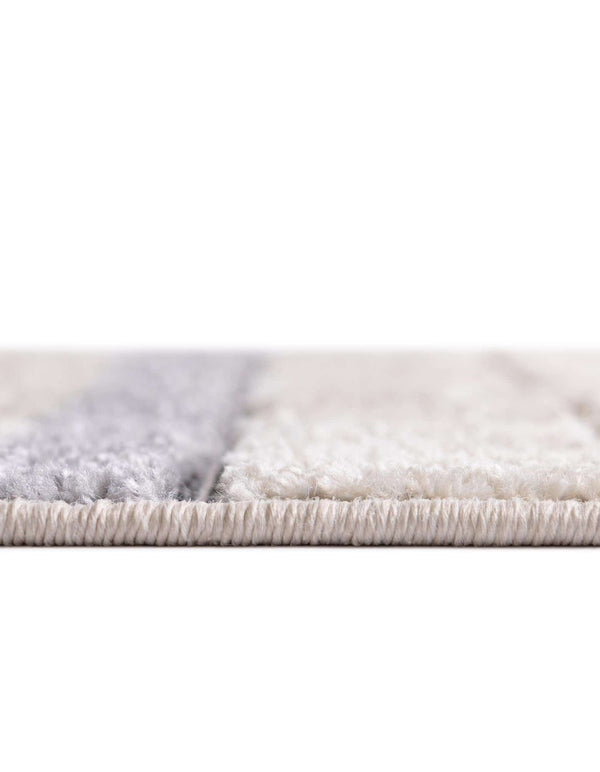 Unique Loom Arlo Matti Machine Made Striped Rug Sandy Beige, Beige/Gray 2' 7" x 12' 2"