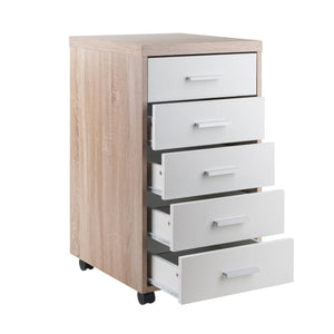 Winsome Wood Kenner 5-drawer Storage Cabinet On Casters - Reclaimed Wood & White Finish For Home Office Style Reclaimed Wood ,White Composite Wood 18556-winsome-wood