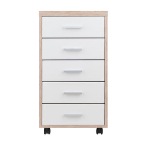 Winsome Wood Kenner 5-drawer Storage Cabinet On Casters - Reclaimed Wood & White Finish For Home Office Style Reclaimed Wood ,White Composite Wood 18556-winsome-wood