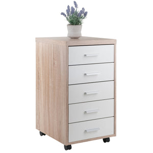 Winsome Wood Kenner 5-drawer Storage Cabinet On Casters - Reclaimed Wood & White Finish For Home Office Style Reclaimed Wood ,White Composite Wood 18556-winsome-wood