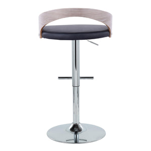 English Elm Grotto Adjustable Height Barstools Set Of 2 - Modern Swivel Design In Chrome & Faux Leather Comfort B202S00926