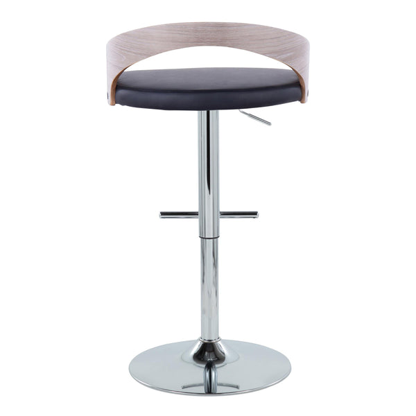 English Elm Grotto Adjustable Height Barstools Set Of 2 - Modern Swivel Design In Chrome & Faux Leather Comfort B202S00926