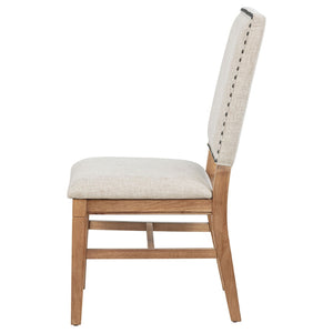 English Elm Carlos Upholstered Dining Chair Set with Nailhead Trim and Rubberwood Legs B062P447839