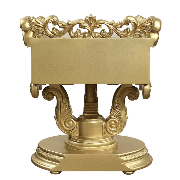 English Elm Gold Luxurious 1-Drawer Nightstand with Felt-Lined Self-Closing Drawer, 2/3 Extension, Gold Finish Elegance B062P215396