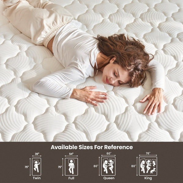 English Elm Twin Hybrid Mattress 12 Inch Gel Memory Foam Pocket Coils Medium Firm Sleep Support W3682P338216