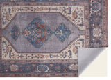 Feizy Rugs Percy Transitional Medallion Area Rug - Durable, Machine Washable, Stylishly Distressed Design For Any Space Blue,Brown,Ivory Polyester,Cotton,Viscose Prc39akfblugryf71