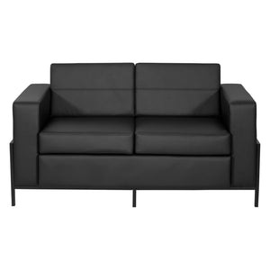OSP Home Furnishings Arctic Two Seat Faux Leather Reception Lounge Chair with Usb Charging Modern Frame Loveseat ARCT52-U65
