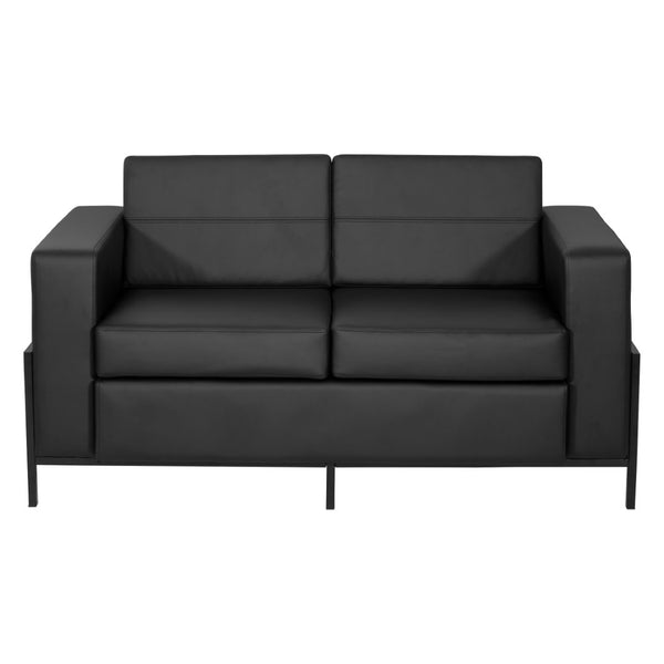 OSP Home Furnishings Arctic Two Seat Faux Leather Reception Lounge Chair with Usb Charging Modern Frame Loveseat ARCT52-U65
