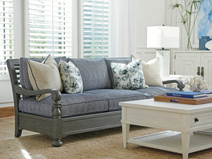 Lexington Tommy Bahama Home Bluffton Sofa: Coastal Elegance With Custom Upholstery, Natural Textures & Luxurious Comfort In Gray  Wood 1858-33-40