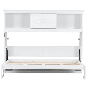 English Elm Twin Size Murphy Bed With Charging Station & Storage Drawer – Stylish, Space-Saving Solution! N7090004019K-GIGA