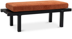 Naya Cognac Chenille Fabric Bench 185Cognac Meridian Furniture