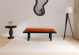 Naya Cognac Chenille Fabric Bench 185Cognac Meridian Furniture