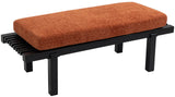 Naya Cognac Chenille Fabric Bench 185Cognac Meridian Furniture