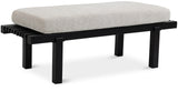 Naya Cream Chenille Fabric Bench 185Cream Meridian Furniture