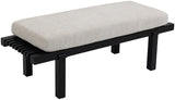 Naya Cream Chenille Fabric Bench 185Cream Meridian Furniture