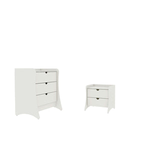 Coney 2-Piece Dresser and Nightstand in White 185GMC1 Manhattan Comfort