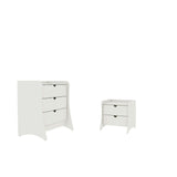 Coney 2-Piece Dresser and Nightstand in White 185GMC1 Manhattan Comfort